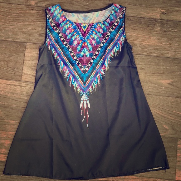 ***SOLD***Multi Colored Silk Native American Shirt - Picture 1 of 4